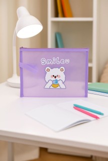 Папка пенал "Smile bear", purple (23.5*31 см)