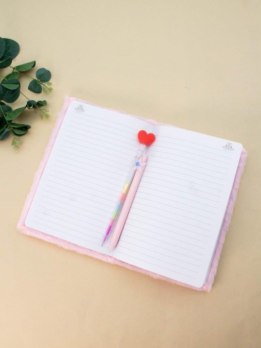 Блокнот плюшевый «Cartoon unicorn», pink, 21,5х15 см, плотность 70 гр. 