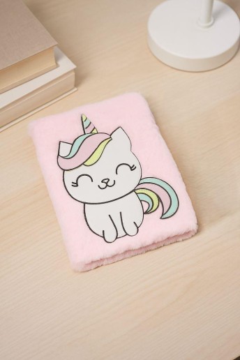 Блокнот плюшевый «Cartoon unicorn», pink, 21,5х15 см, плотность 70 гр.