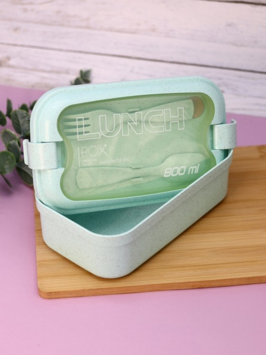 Ланчбокс &quot;Spacious&quot;, green (ложка+вилка), 800 мл 
