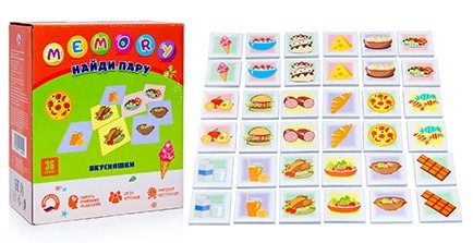 Игра настольная "Найди пару. MEMORY. ВКУСНЯШКИ", с карточками 