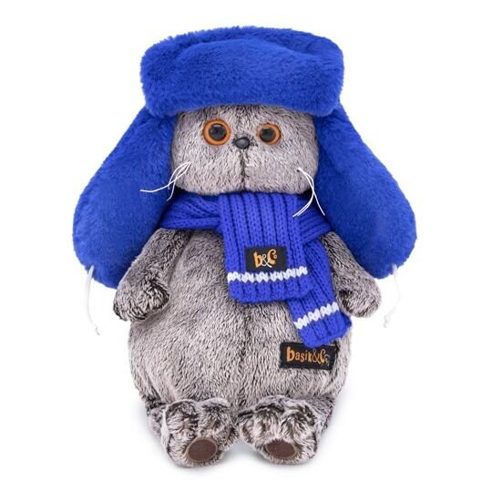 Мягкая игрушка "Басик в меховой шапке" (22 см) 
