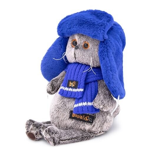 Мягкая игрушка "Басик в меховой шапке" (22 см) 