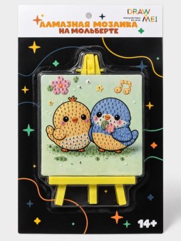 Алмазная мозаика на мольберте Draw Me! "Птички",10х10 см