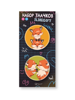Набор закатных значков 2 шт. iLikeGift &quot;Fox life&quot;