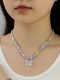 Ожерелье GIRLY "Бабочка", голубое