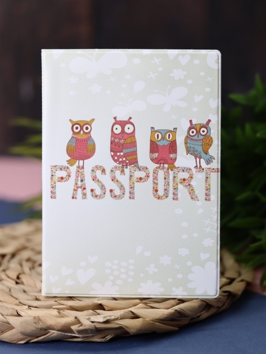 ОБЛОЖКА ДЛЯ ПАСПОРТА &quot;Owls&quot;, плотность 600 мкм 