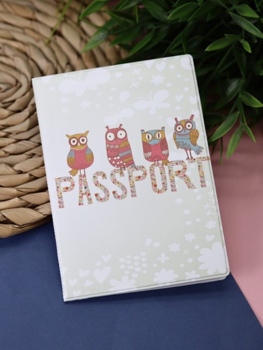 ОБЛОЖКА ДЛЯ ПАСПОРТА &quot;Owls&quot;, плотность 600 мкм 
