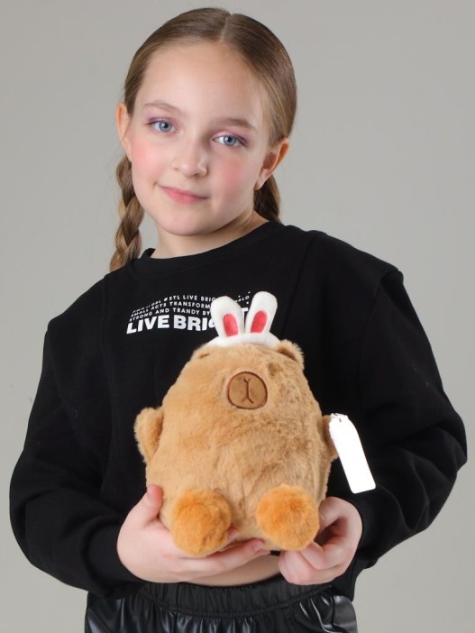 Мягкая игрушка &quot;Capy hare hair band&quot;, brown, 25 см 