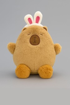 Мягкая игрушка "Ободка для волос Capy-заяц", коричневая, 25 см