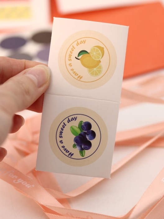 Упаковочный набор д/подарков (2 листа+лента+открытка+5 наклеек) &quot;Citrus Delight&quot;,50x70см 