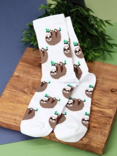 Носки женские &quot;Sloth on branch&quot;, р. 35-40, белый