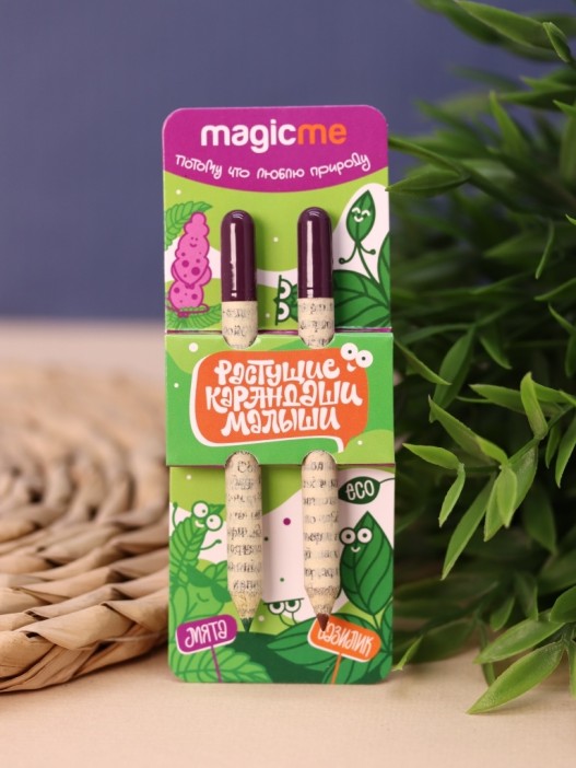 Набор растущих карандашей Magicme mini - Мята и Базилик (зеленый/коричневый) 