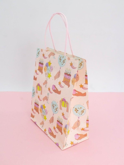 Пакет подарочный крафтовый «HB», champagne (21*25,5*10) 