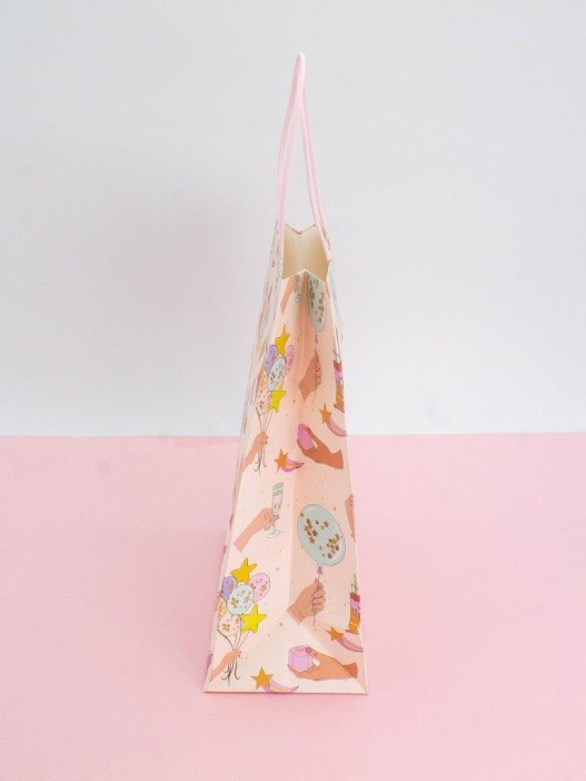 Пакет подарочный крафтовый «HB», champagne (21*25,5*10) 