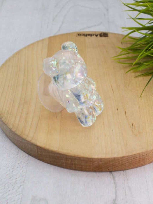 Попсокет &quot;Glossy bear&quot;, silver 