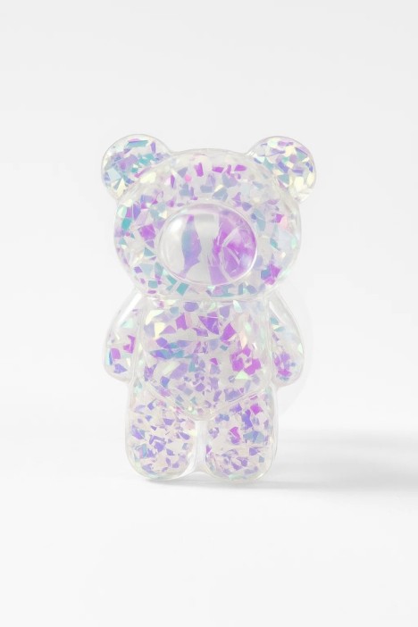 Попсокет &quot;Glossy bear&quot;, silver 