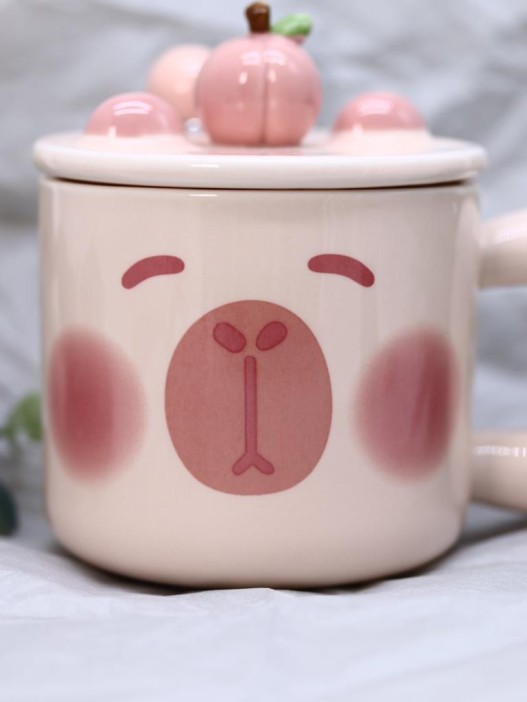 Кружка «Capybara with peach», (400 ml) 