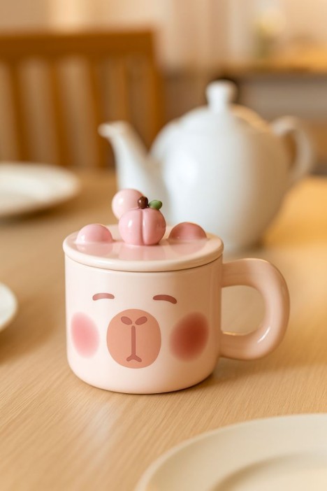 Кружка «Capybara with peach», (400 ml) 