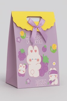 Пакет подарочный (XS) "Bunny cherry", grape (16.5*12.5*6)