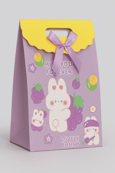 Пакет подарочный (XS) "Bunny cherry", grape (16.5*12.5*6)