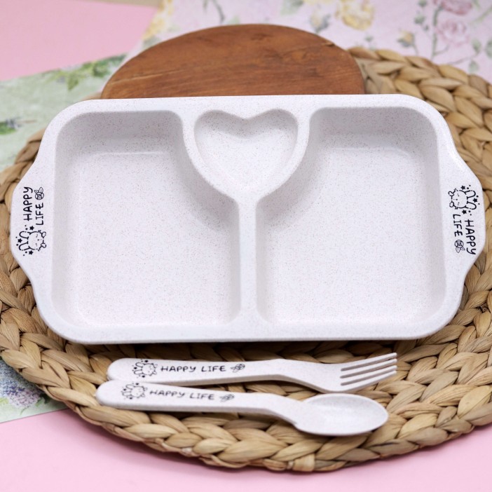 Тарелка &quot;Love&quot;, beige (ложка+вилка) 