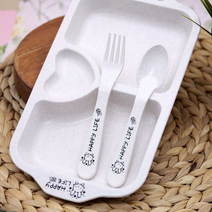 Тарелка &quot;Love&quot;, beige (ложка+вилка) 