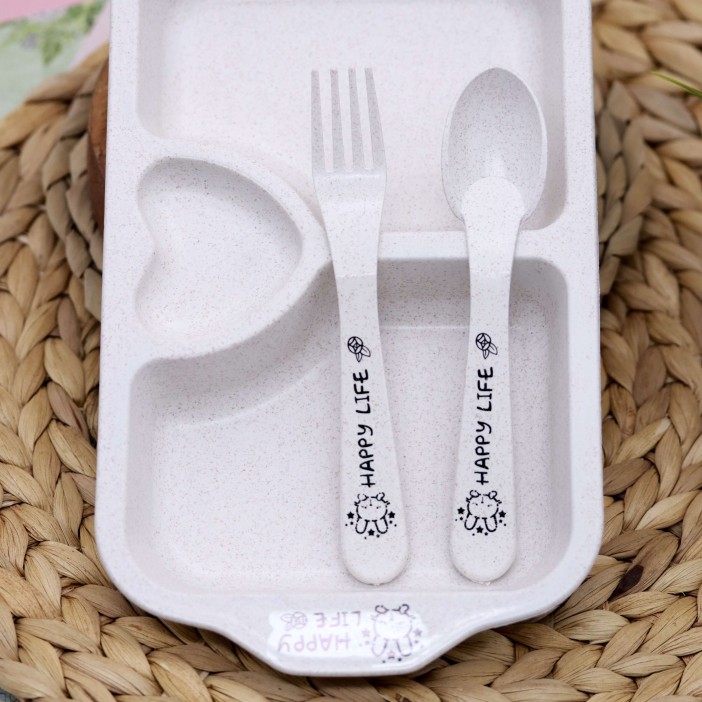 Тарелка &quot;Love&quot;, beige (ложка+вилка) 