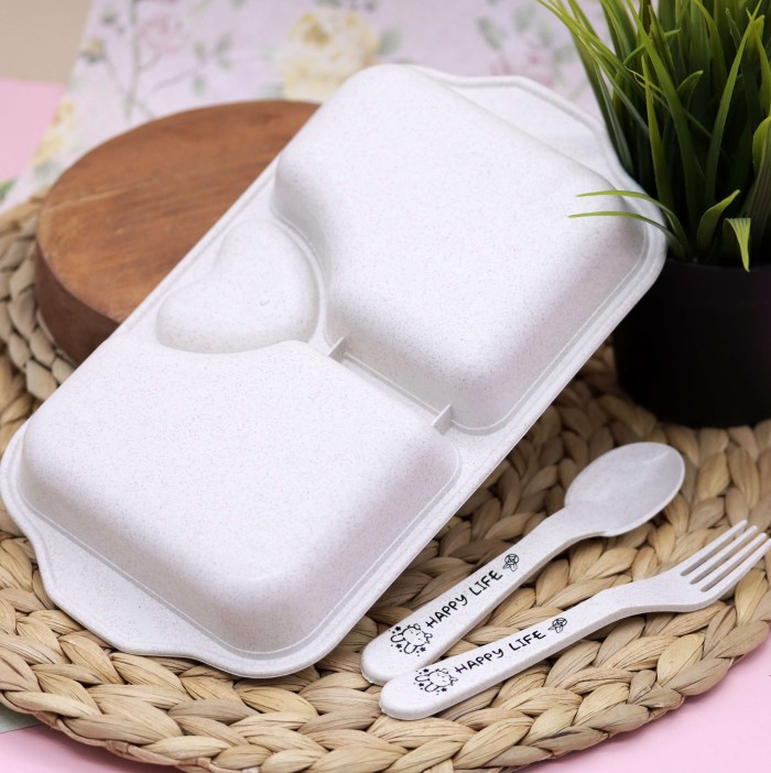 Тарелка &quot;Love&quot;, beige (ложка+вилка) 