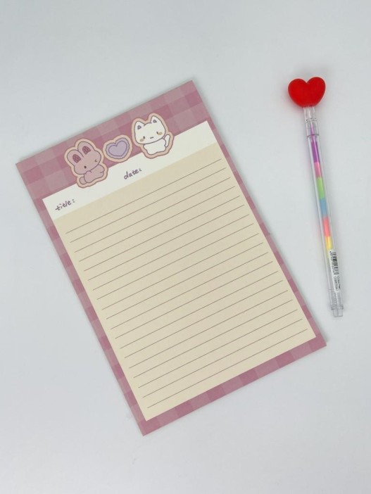 Блок для заметок &quot;Cute date Bunny&amp;Kitty&quot;, 30 л. 14*21 см 