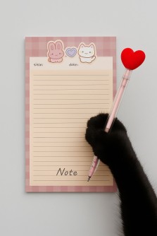 Блок для заметок "Cute date Bunny&amp;Kitty", 30 л. 14*21 см