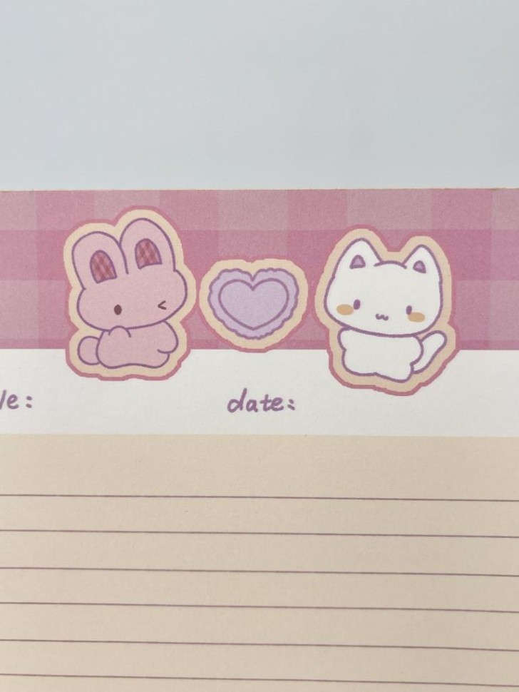 Блок для заметок "Cute date Bunny&amp;Kitty", 30 л. 14*21 см