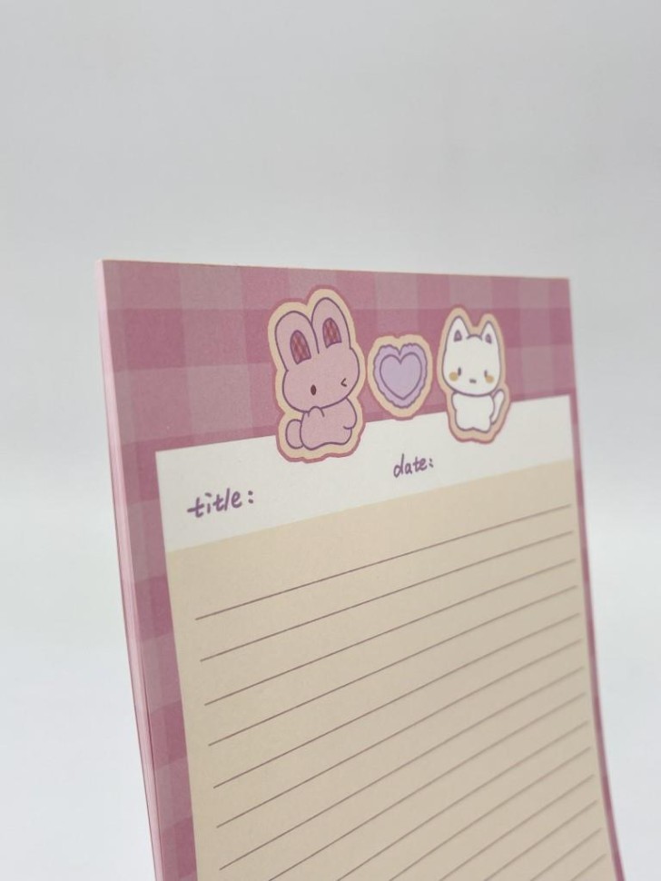 Блок для заметок "Cute date Bunny&amp;Kitty", 30 л. 14*21 см