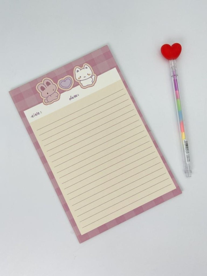 Блок для заметок "Cute date Bunny&amp;Kitty", 30 л. 14*21 см