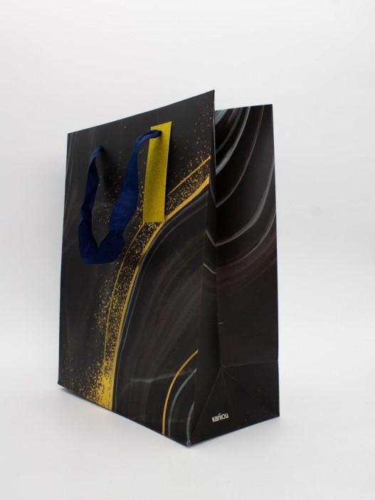 Пакет подарочный «Marble streaks», black (26*32*12.5) 
