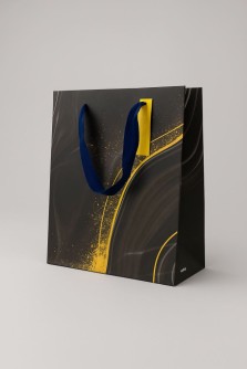 Пакет подарочный «Marble streaks», black (26*32*12.5)