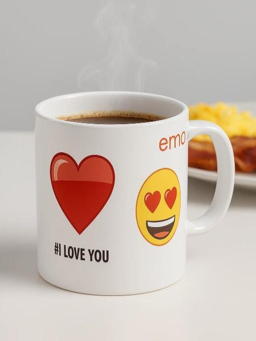 Кружка керамическая &quot;Эмодзи I love you&quot;, в подарочной упаковке (325 мл) 