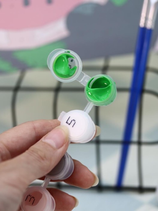 Картина по номерам на подрамнике Draw Me! «Panda with watermelon», (20*20 см) 