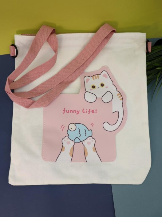 Сумка шоппер &quot;Funny life&quot;, white 