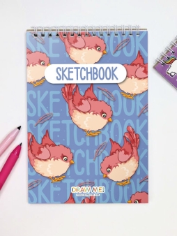 Блокнот для зарисовок DRAW ME! "Забавные птички", 14х20 см