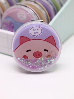 Зеркало шейкер раскладное &quot;Face Pig&quot;, фиолетовое, 7*7 см