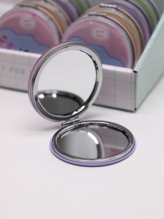 Зеркало шейкер раскладное &quot;Face Pig&quot;, фиолетовое, 7*7 см 