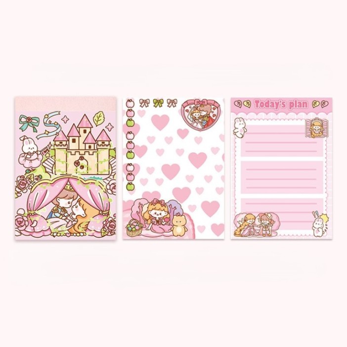 Блокнот отрывной для записей &quot;Lovely stories, castle&quot;, pink 