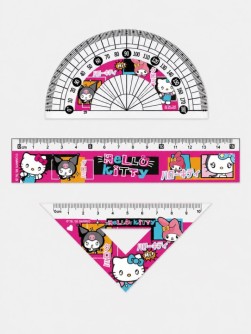 Набор линеек 3 шт. "Hello Kitty" (линейка, треугольник, транспортир)
