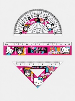 Набор линеек 3 шт. "Hello Kitty" (линейка, треугольник, транспортир)