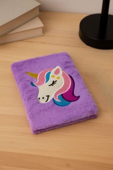 Блокнот плюшевый «Dreamy unicorn», purple, 21,5х15 см, плотность 70 гр.