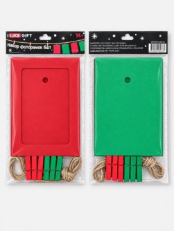 Крафтовые фоторамки 6 шт. красные и зелёные iLikeGift (9,8*13,2 см)