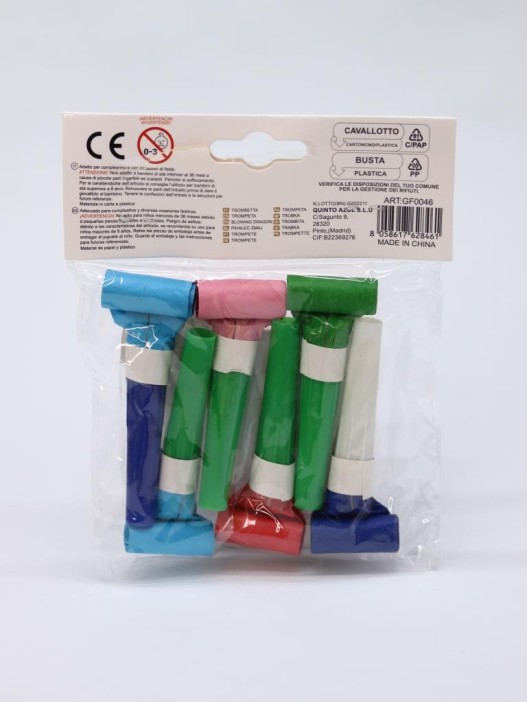 Дудка карнавальная 6 шт. &quot;Colorful sound&quot;, (62 мм) 