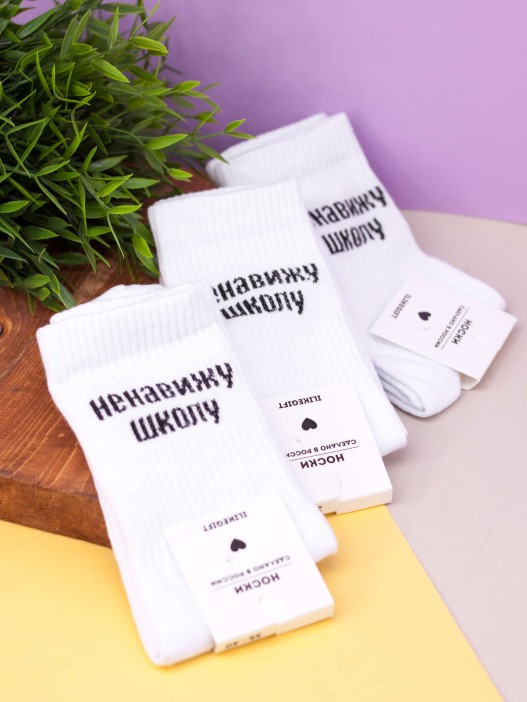 Носки женские iLikeGift "Ненавижу школу", р. 35-40 