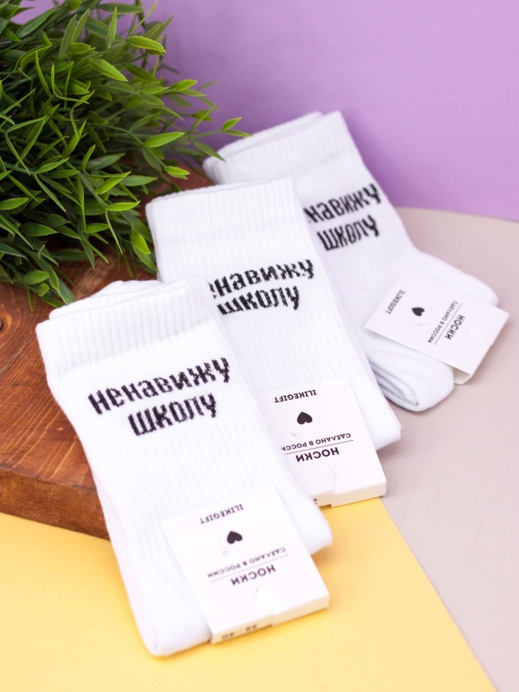 Носки женские iLikeGift "Ненавижу школу", р. 35-40
